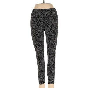 Lululemon Athletica Black and White Speckled 7/8 Length Leggings Size 4